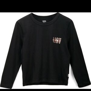 Vans Kids Black Long Sleeve Tee with Graphic